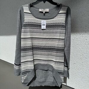 Remain Nordic Pattern Sweater gray small‎ NWT
